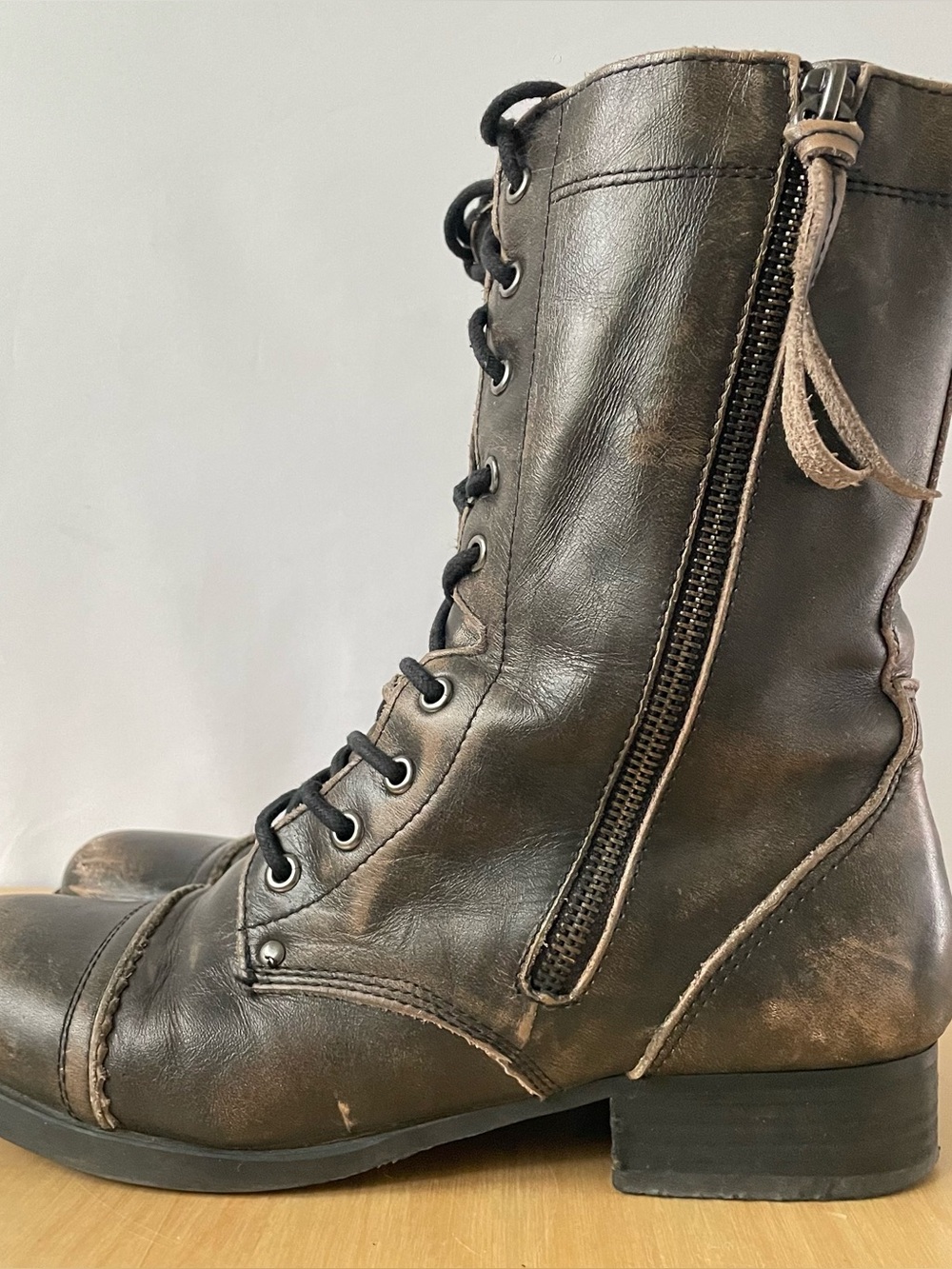 ALDO Lace-up Leather Combat Boots | US 8 - Picture 3 of 11